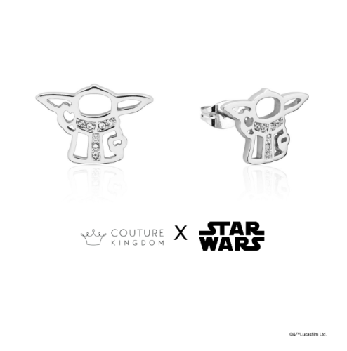 Couture Kingdom X Star Wars - Anting Tusuk Grogu Crystal Stud Earrings