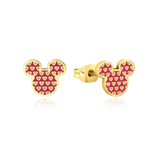 Couture Kingdom X Disney Mickey Mouse Heart Stud Earrings Gold